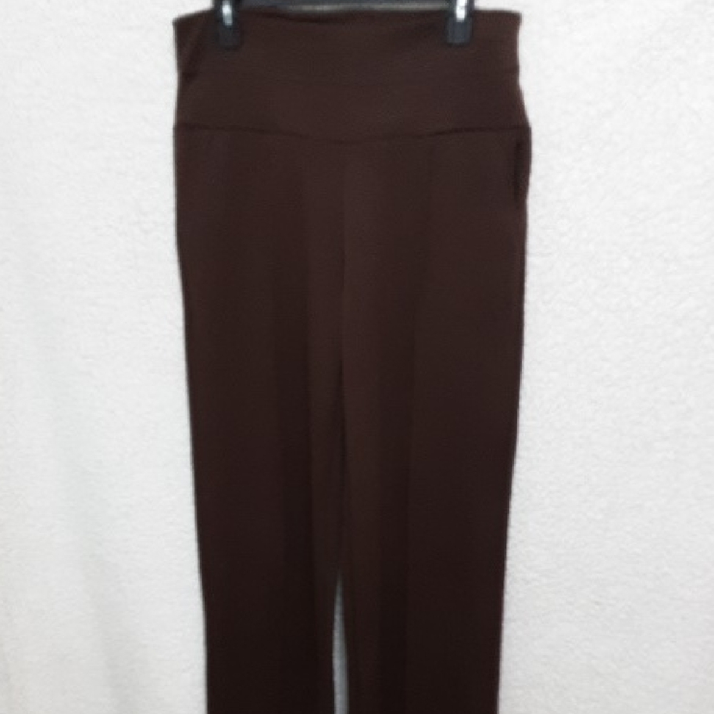 High-Waist Brown Women's Ponte Knit Pants